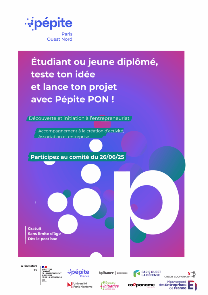 Affiche incitant à participer au comité d'engagement du pépite PON prévu le 26/06